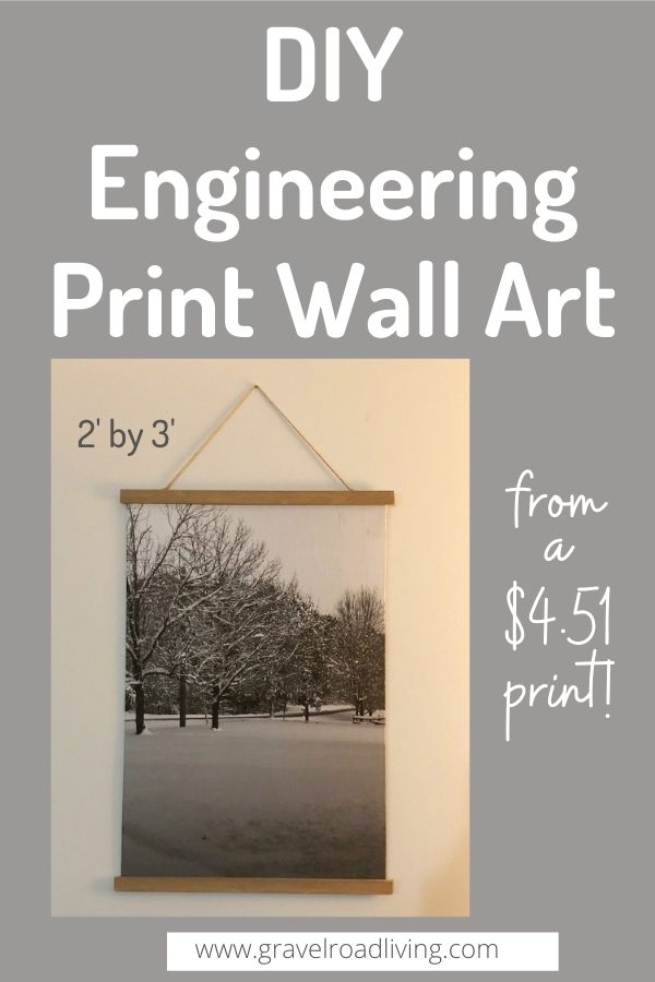 diy engineering print wall art by gravel road living