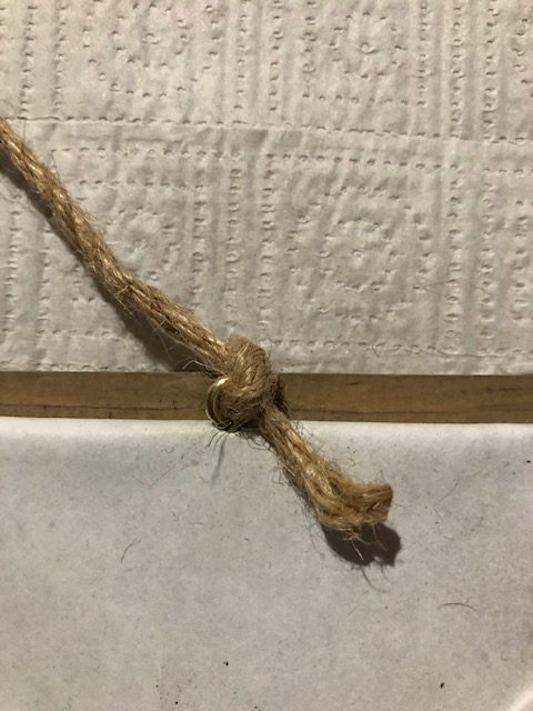 tie jute cord to hanging hardware